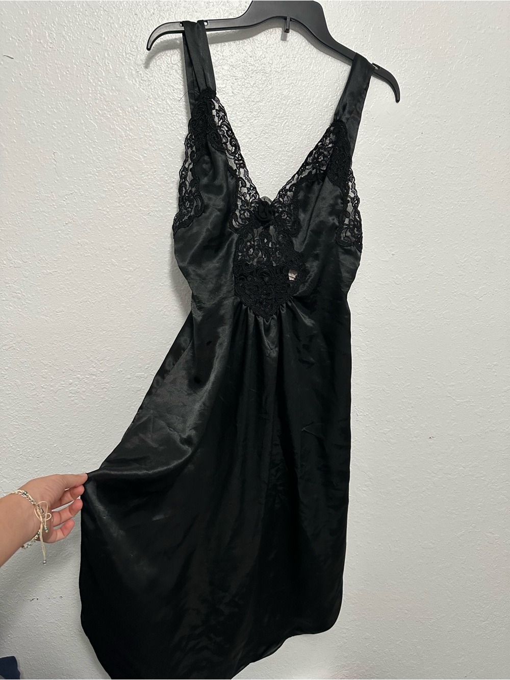 Vintage intimate concepts Lace-Trim Satin Slip Dress